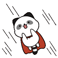 a cartoon of a panda wearing a red cape