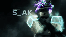 a poster for s_ak shows a robot with purple hair