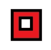 a red square with a white square in the middle