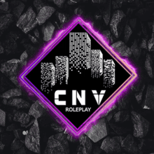 a logo for cnv roleplay is displayed on a dark background