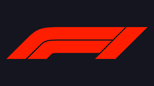 a red f on a black background with a diagonal line