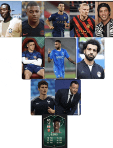 a collage of soccer players including saka and ronaldo