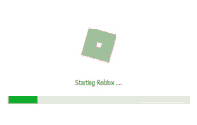 a loading bar with a red square and the words `` starting roblox '' on it .