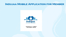 a blue and white logo for indujaa on a white background