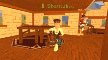 a screenshot of a video game with the words shortcakes on the ceiling