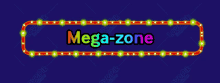 a neon sign with the word mega-zone on it