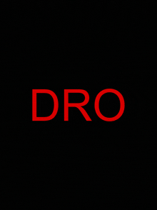 a black background with the word dro in red letters