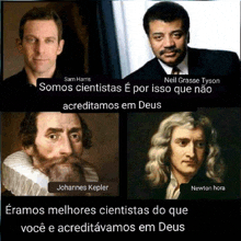 a collage of four portraits of men with the caption somos cientistas