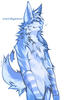 a drawing of a furry animal with the name nerdyxew written on the bottom