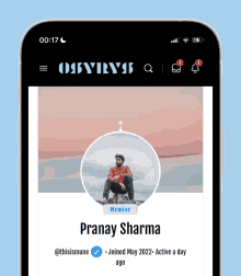 pranay sharma is a member of thisismune and joined may 2022 active a day ago