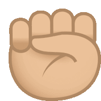 a cartoon drawing of a fist with the thumb visible