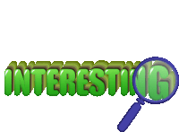 a magnifying glass shows the word interesting in green