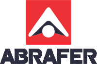 a red and black logo for abrafer with a white a and a ball