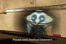 a video game screen says please seek medical treatment