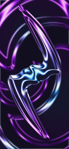 a purple and blue swirl with the letter s in the center