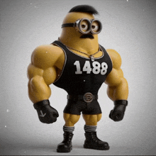 a cartoon character wearing a black tank top with 1488 on it