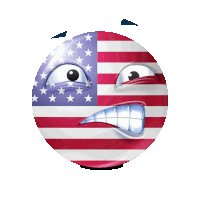 a smiley face with an american flag design on it