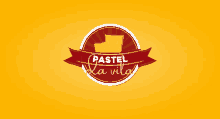 a logo for pastel la vila with a red ribbon around it