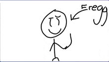 a drawing of a stick figure with the word ereg written below it