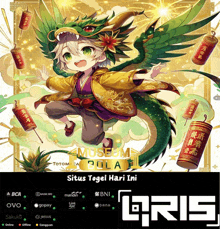 a poster for situs togel hari ini shows a dragon girl