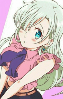 elizabeth ii from the seven deadly sins is a beautiful anime girl with white hair and blue eyes .