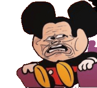 a cartoon mickey mouse making a funny face