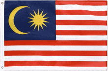 a malaysian flag with a crescent moon and star on it