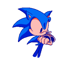 a cartoon drawing of sonic the hedgehog