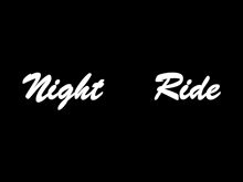 the word night is written in white on a black background