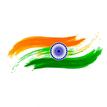 the flag of india is painted in orange green and blue