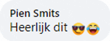 a picture of a smiley face with the words " pien smits heerlijk dit "