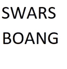 a white background with the words wars boang written in black