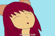 a cartoon drawing of a girl with red hair laughing