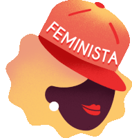 an illustration of a woman wearing a hat that says feminista