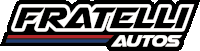 a logo for fratelli autos shows a red white and blue stripe