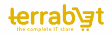 terrabyt the complete it store is written in yellow on a white background