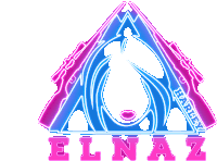 a neon sign that says elnaz with a woman 's face in the middle