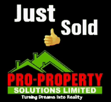 a logo for pro-property solutions limited shows a thumbs up