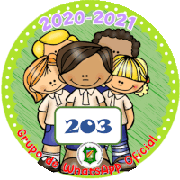 a group of children standing next to each other with the number 203