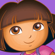 a close up of dora the explorer 's face