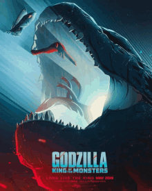 a poster for a movie called godzilla king of the monsters