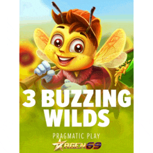 a poster with a bee and the words 3 buzzing wilds on it