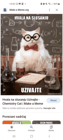 a white cat wearing glasses and a bow tie is sitting at a table