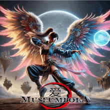 a poster of a woman with wings and the words museumbola