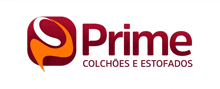 a red and orange logo for prime colchoes