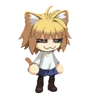 a pixel art of a girl with a cat ear
