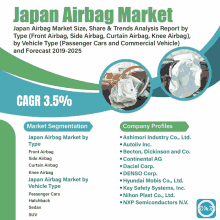 an advertisement for the japan airbag market shows various types of airbag