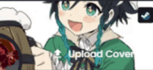 a cartoon of a girl holding a barrel with the caption upload cover