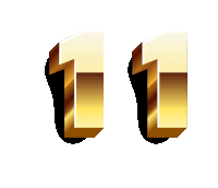 the number 11 is displayed on a white background