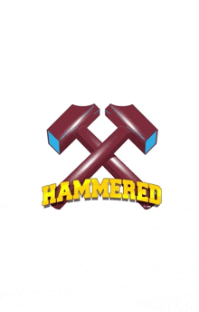 a hammered logo with two crossed hammers